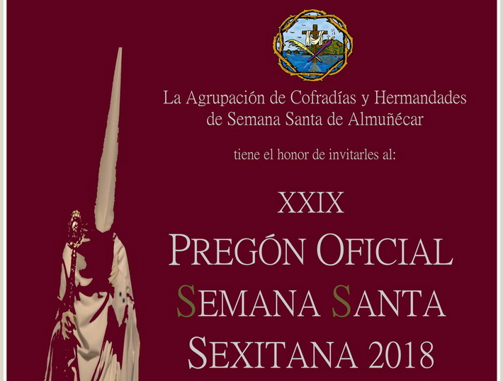 David Martín García, joven cofrade sexitano, ofrecerá este sábado el XXIX Pregón Oficial de la Semana Santa de Almuñécar.
